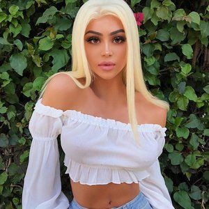 Cute Chiffon Shirt Woman Long Sleeve Crop Top